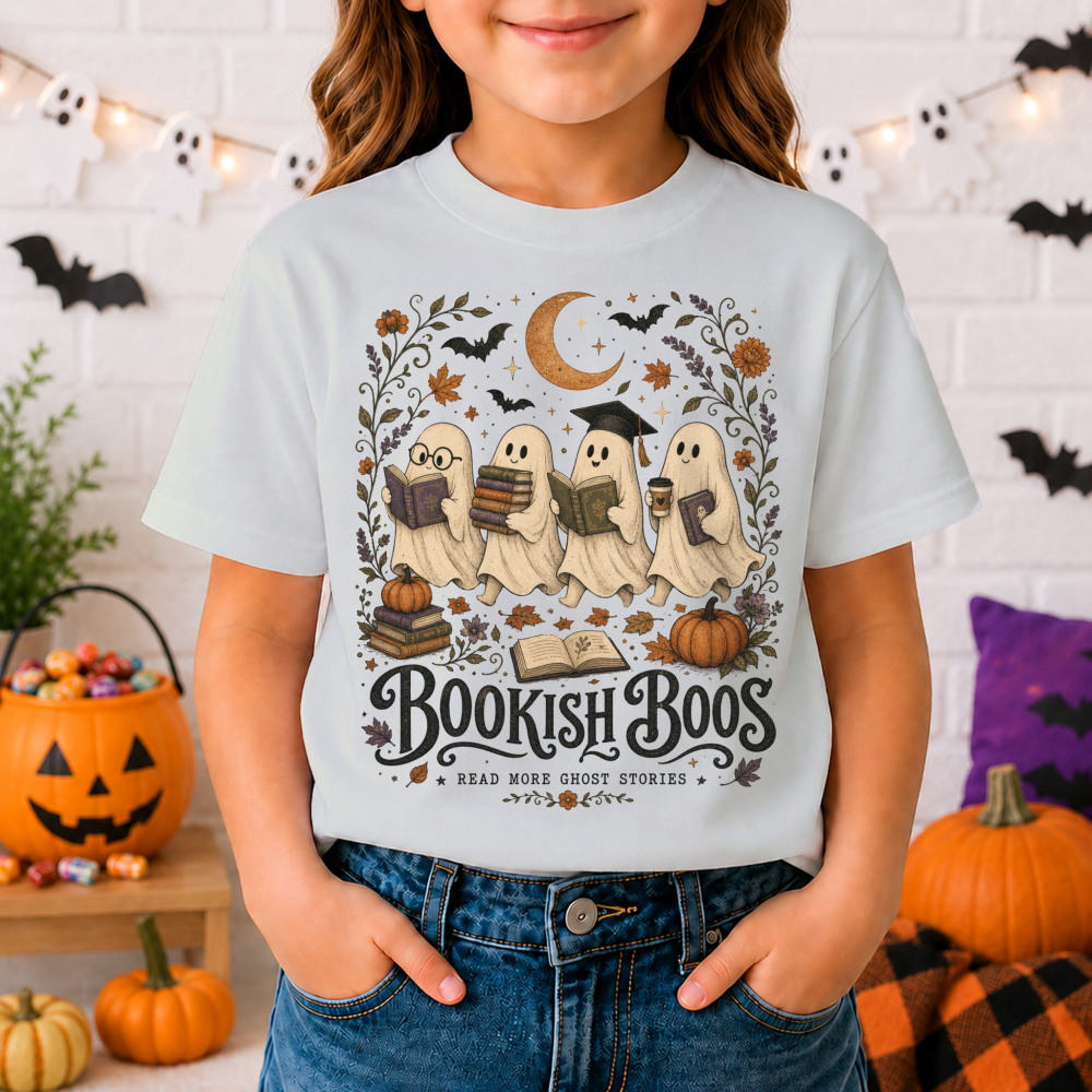 Bookish Boos Vintage Ghost Youth T-Shirt