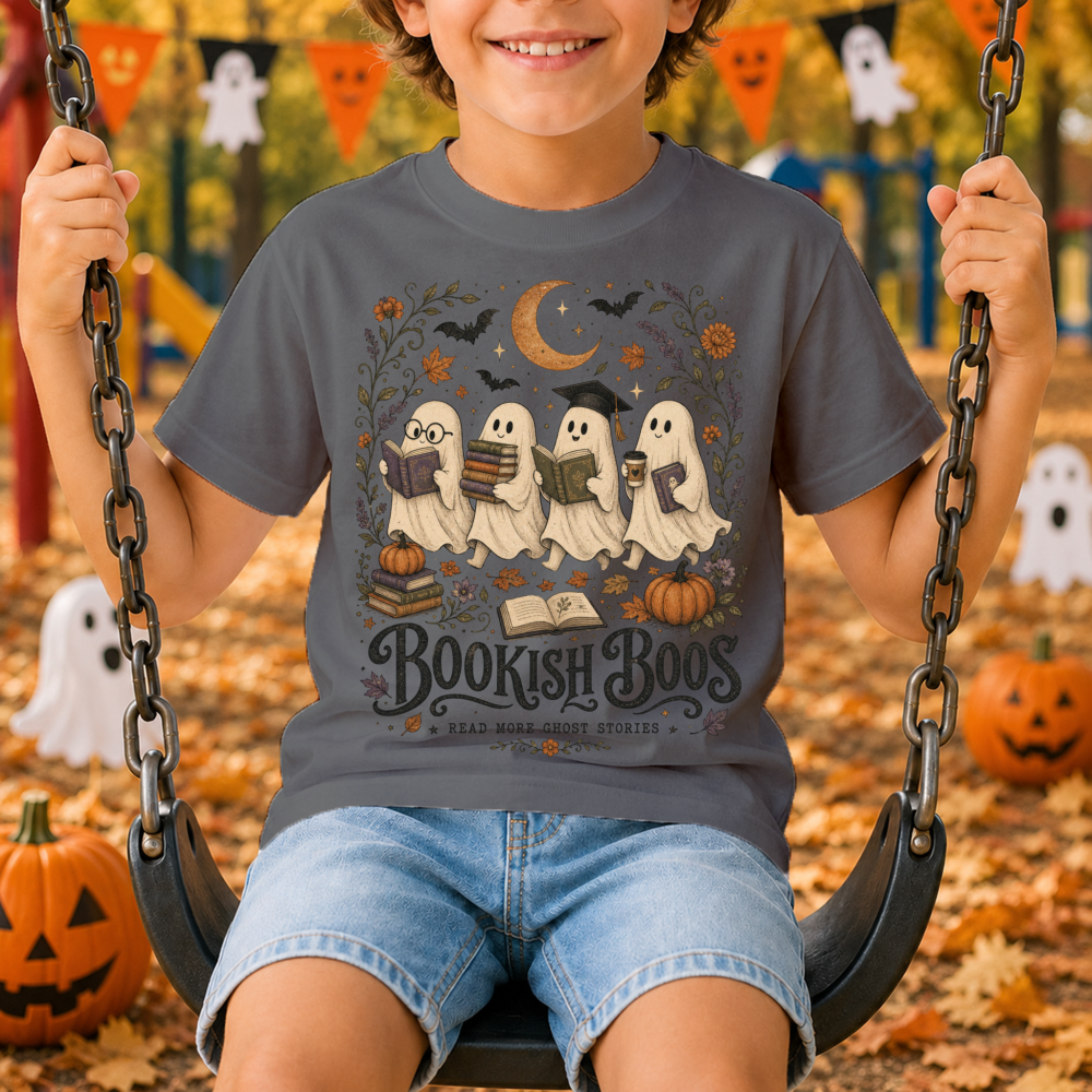 Bookish Boos Vintage Ghost Youth T-Shirt