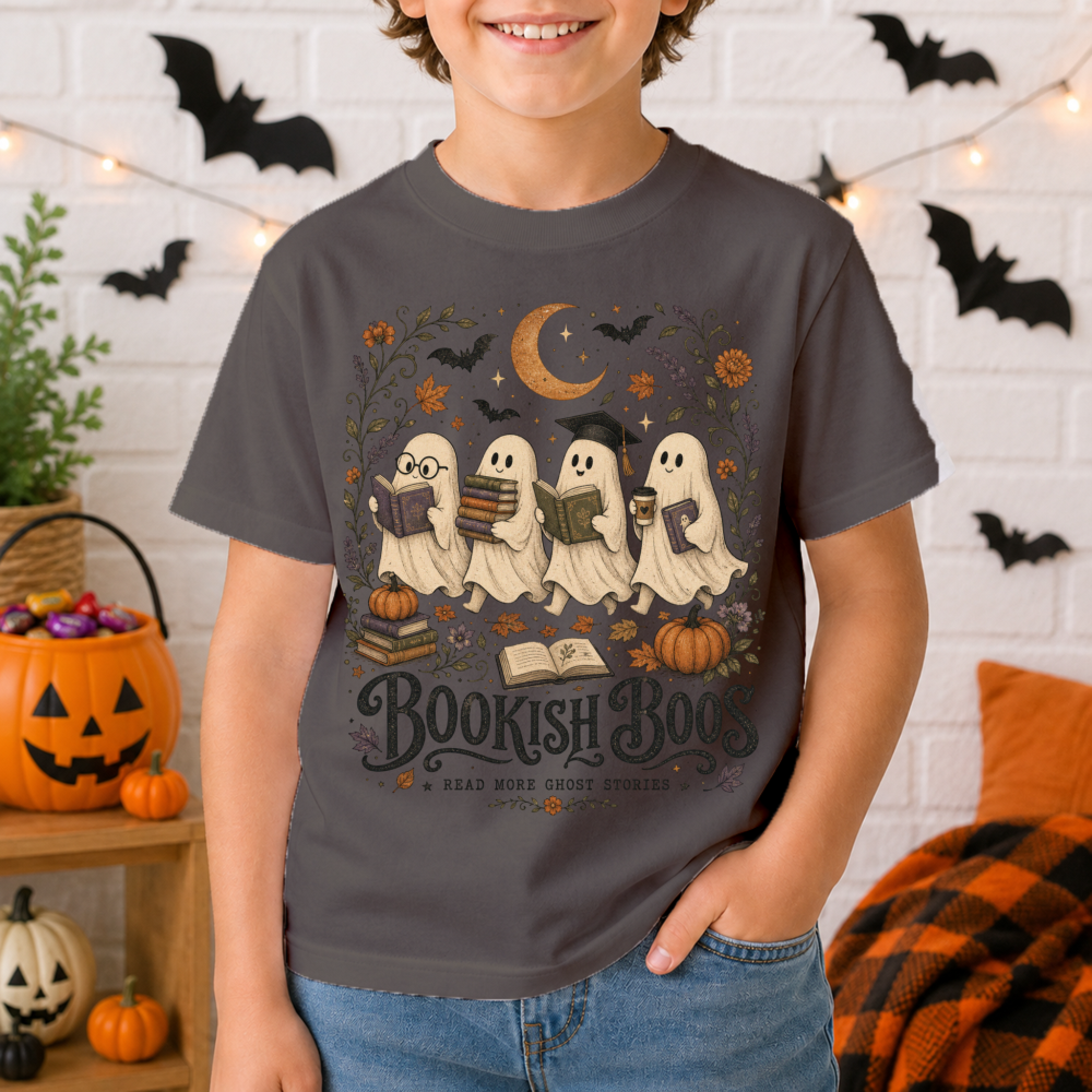 Bookish Boos Vintage Ghost Youth T-Shirt
