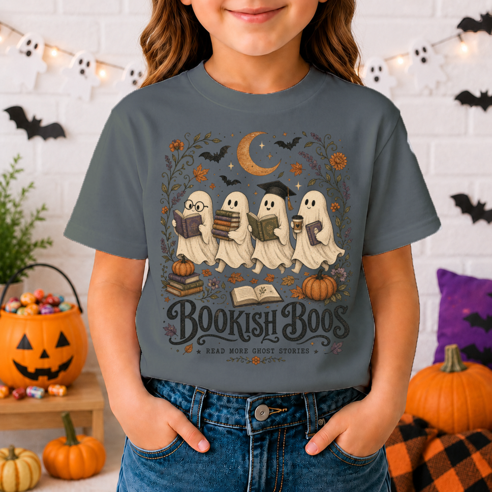 Bookish Boos Vintage Ghost Youth T-Shirt