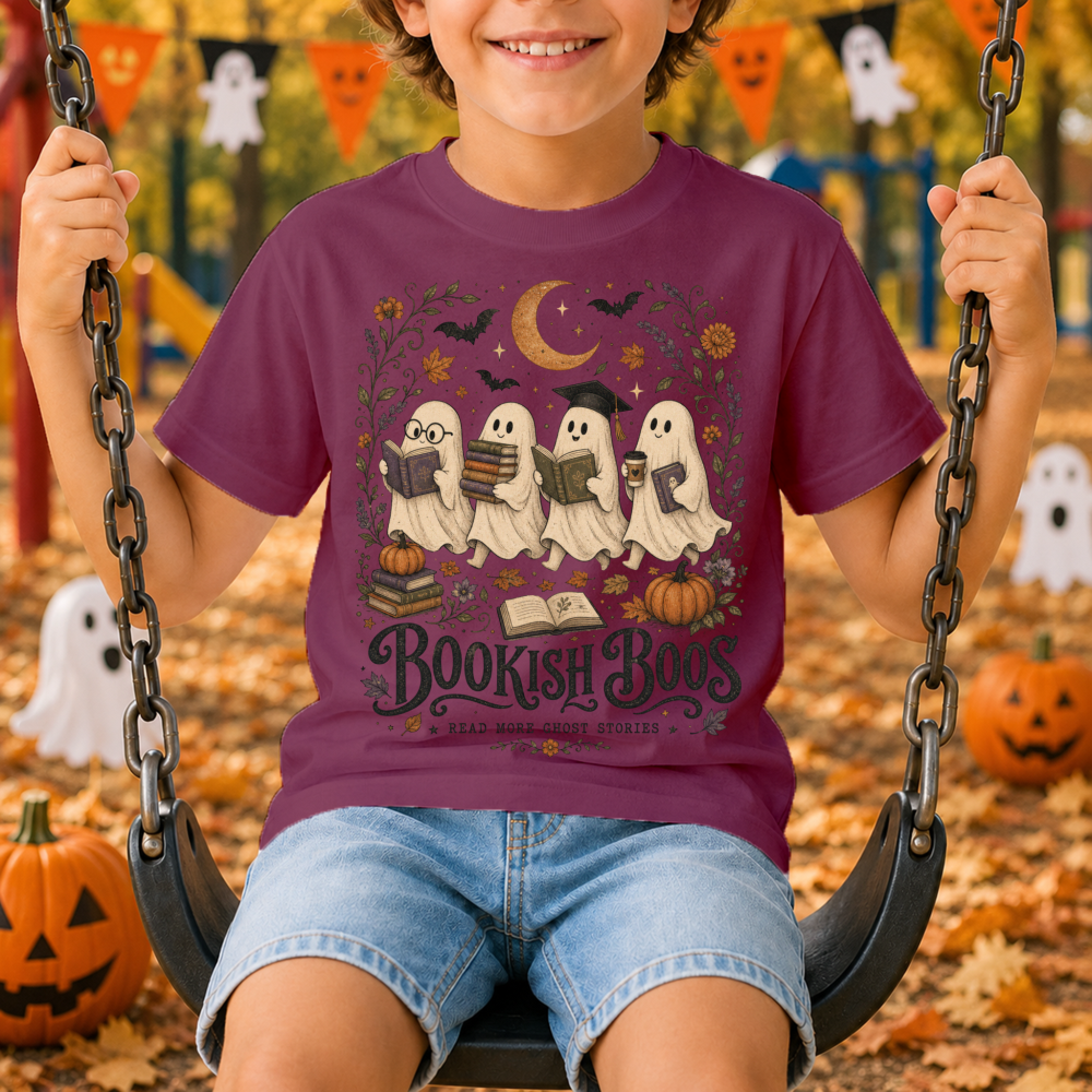 Bookish Boos Vintage Ghost Youth T-Shirt
