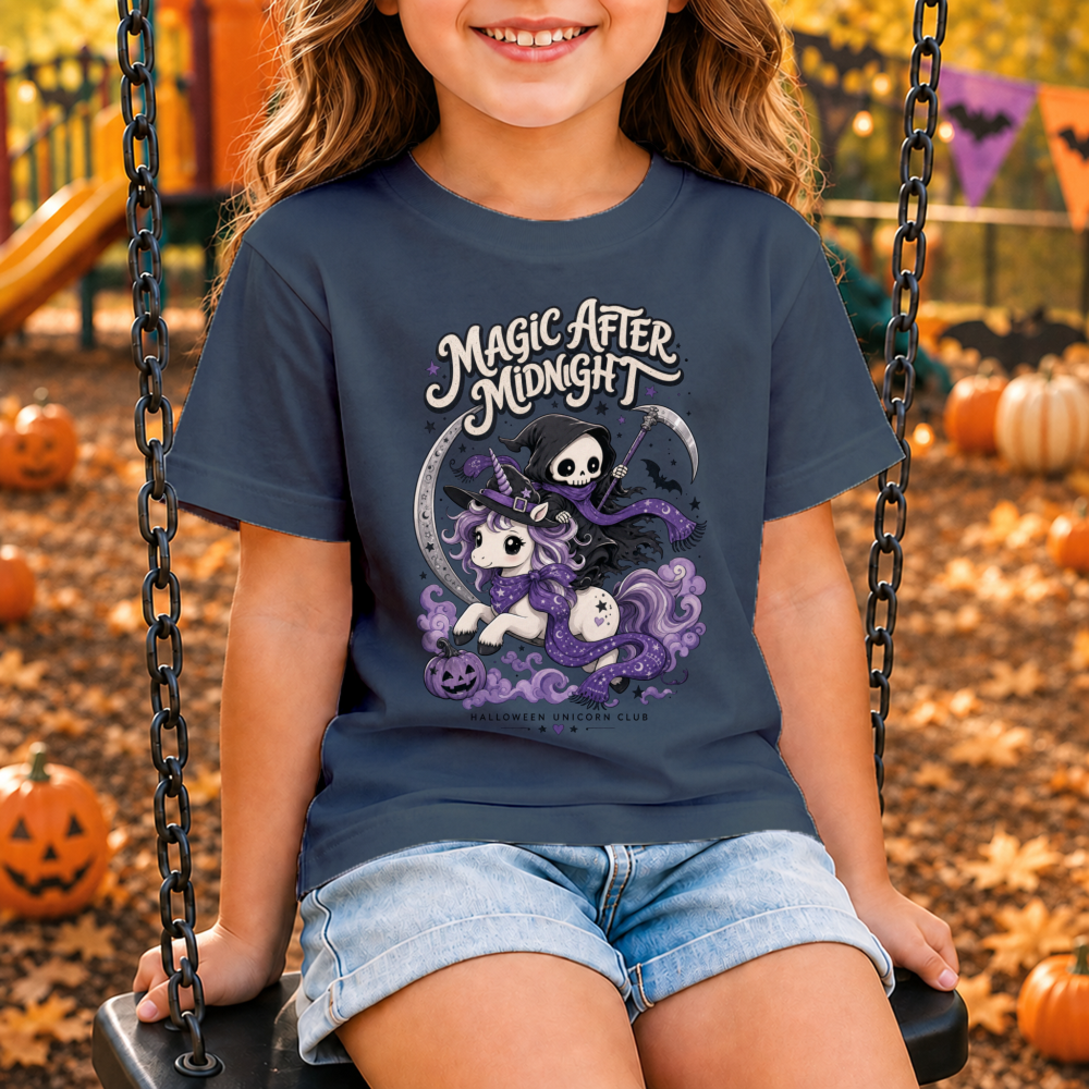 Magic After Midnight Halloween Unicorn Youth T-Shirt