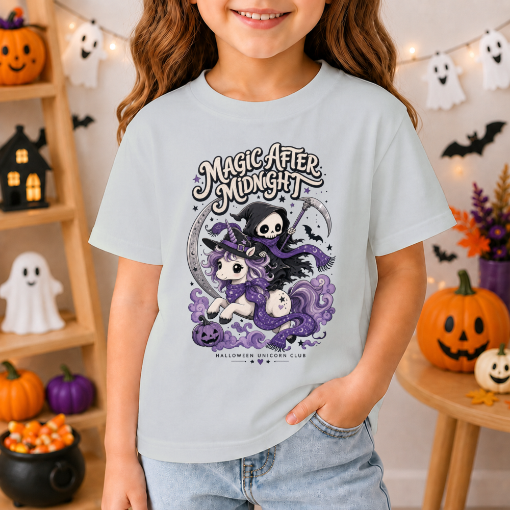 Magic After Midnight Halloween Unicorn Youth T-Shirt