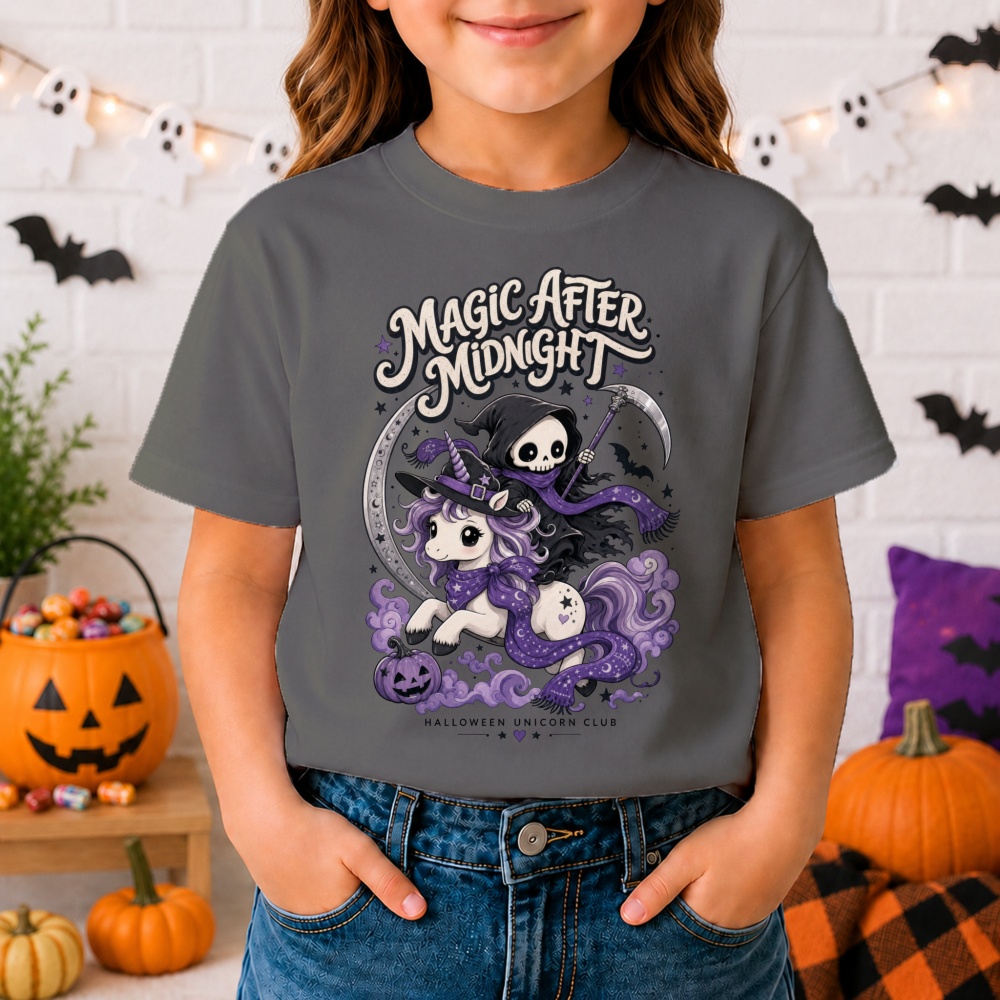 Magic After Midnight Halloween Unicorn Youth T-Shirt