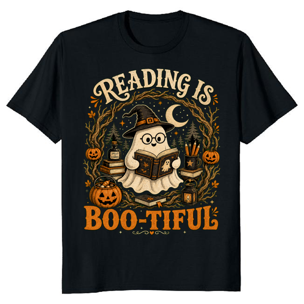 Reading Is Boo-tiful Ghost T-Shirt