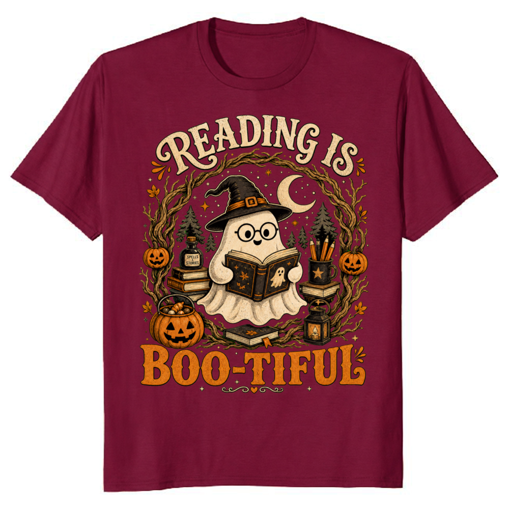 Reading Is Boo-tiful Ghost T-Shirt