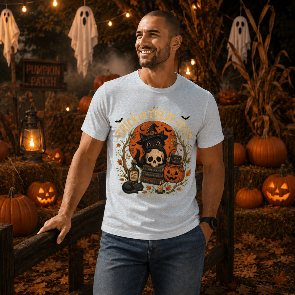 Trick-or-Treat Crew Vintage Cat T-Shirt