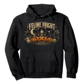 Feline Fright Night Vintage Cat Hoodie
