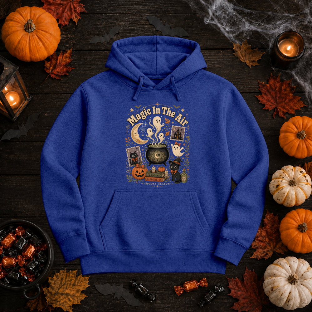 Magic in the Air Vintage Black Cat Hoodie