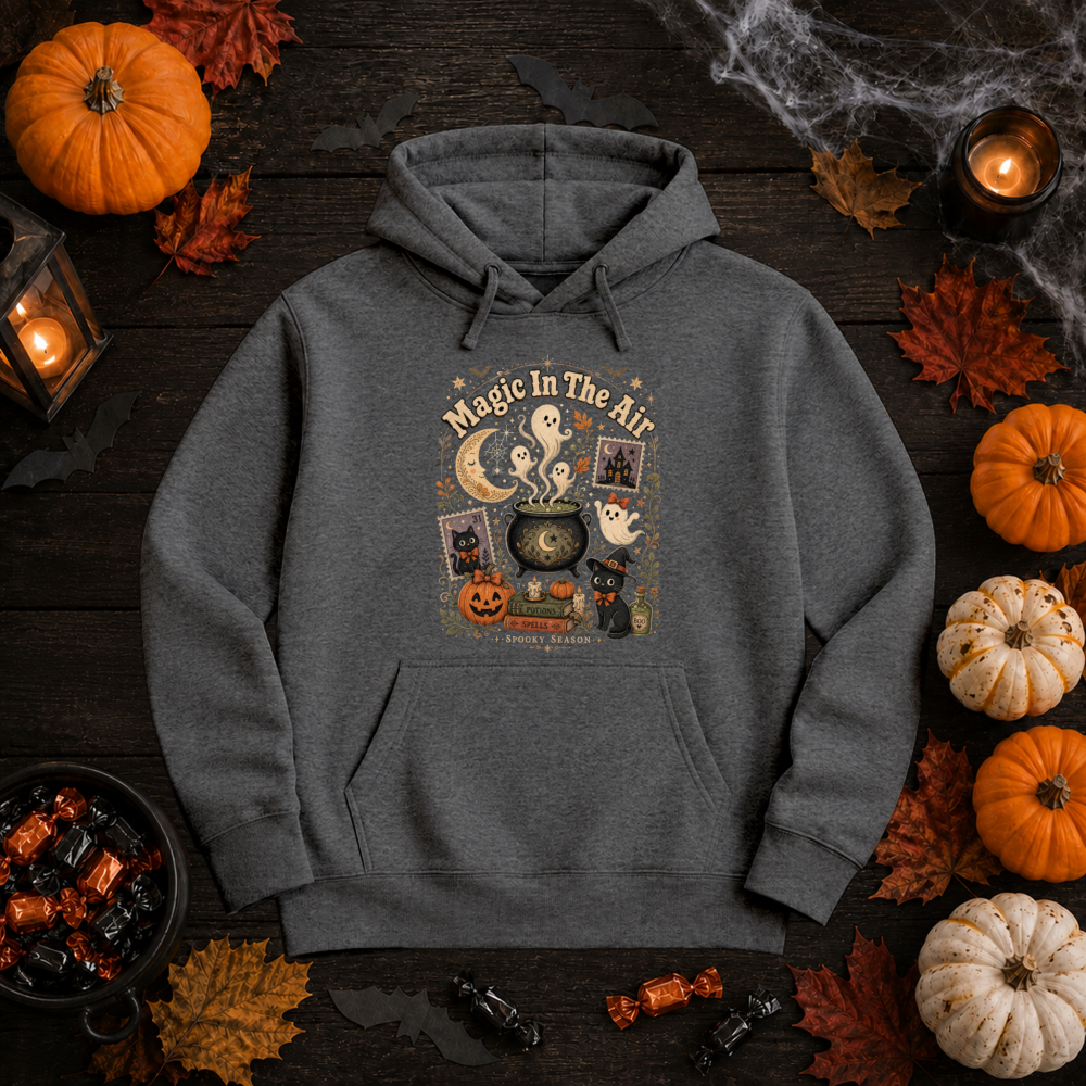 Magic in the Air Vintage Black Cat Hoodie