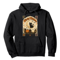 Witchy Whiskers Vintage Black Cat Hoodie