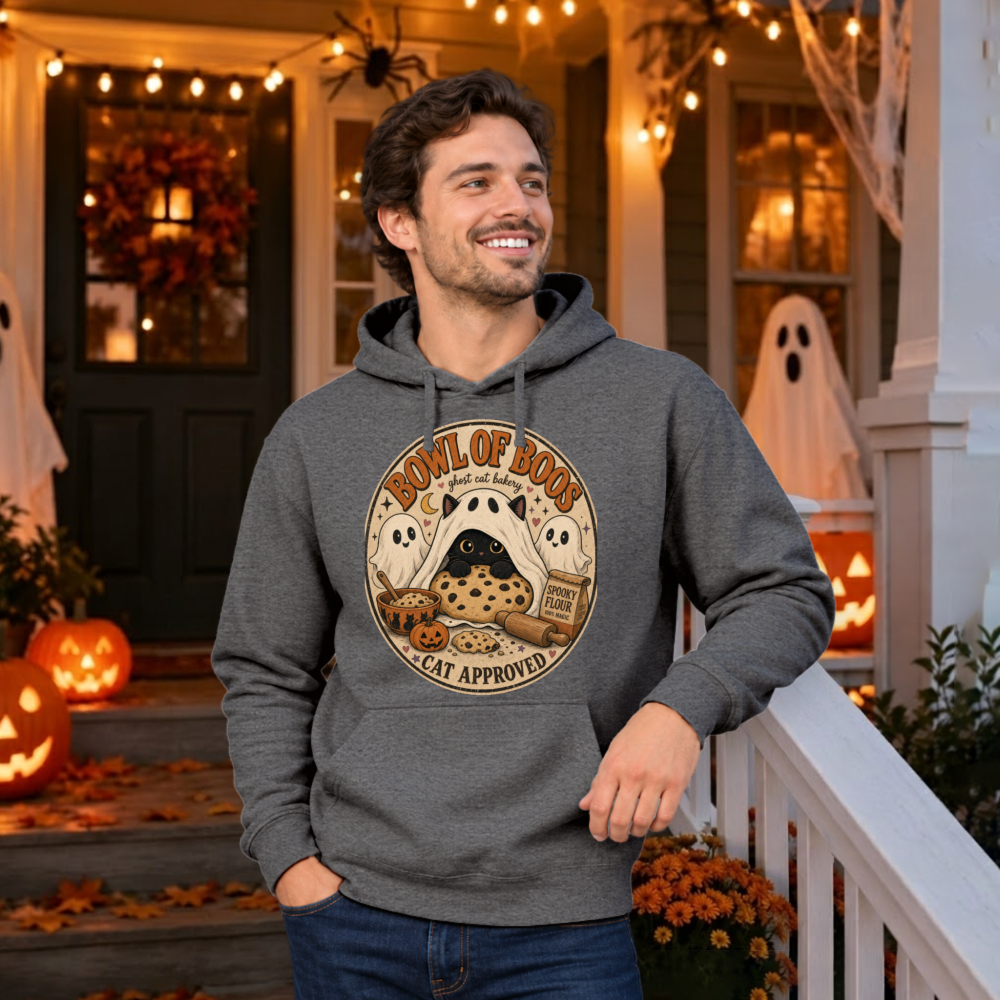 Bowl of Boos Vintage Black Cat Hoodie