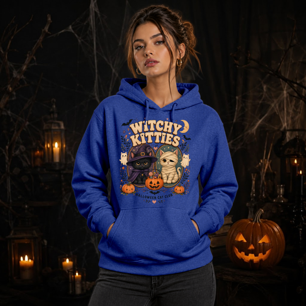 Witchy Kitties Halloween Cat Club Hoodie