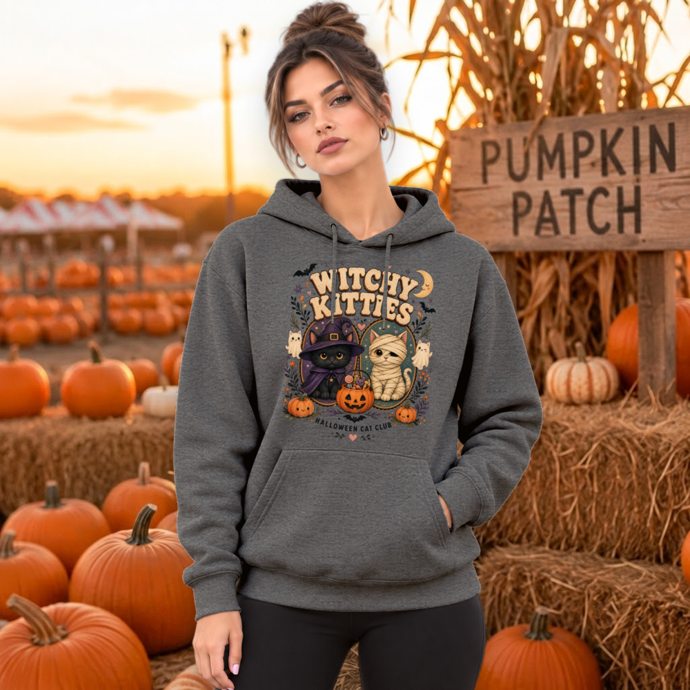 Witchy Kitties Halloween Cat Club Hoodie