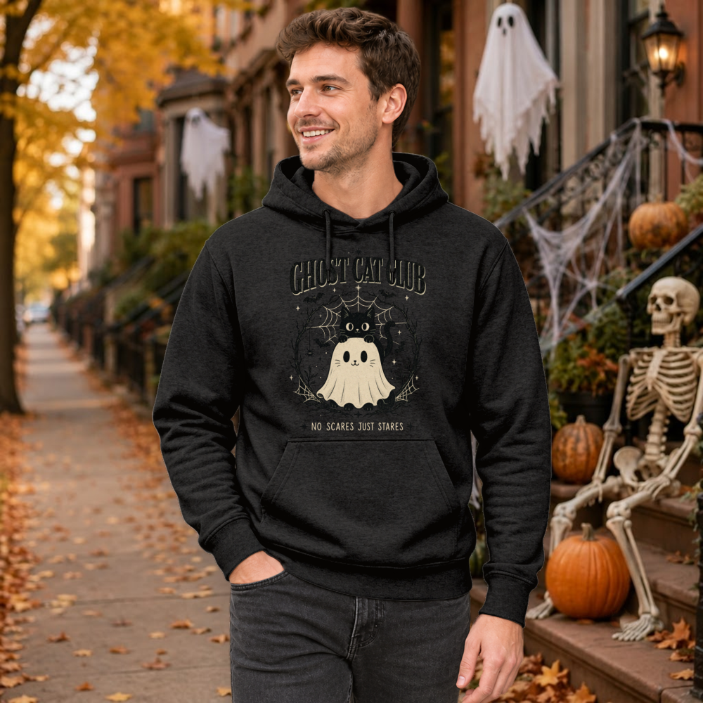 Ghost Cat Club Vintage Cat Hoodie