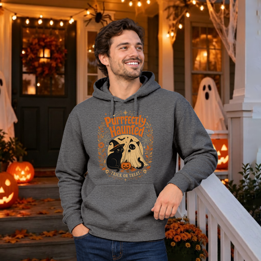 Purrfectly Haunted Ghost Cat Hoodie