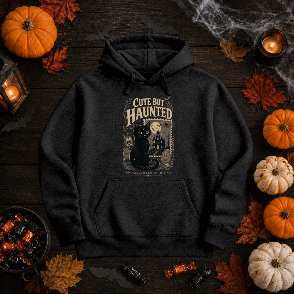 Vintage Halloween Black Cat Hoodie