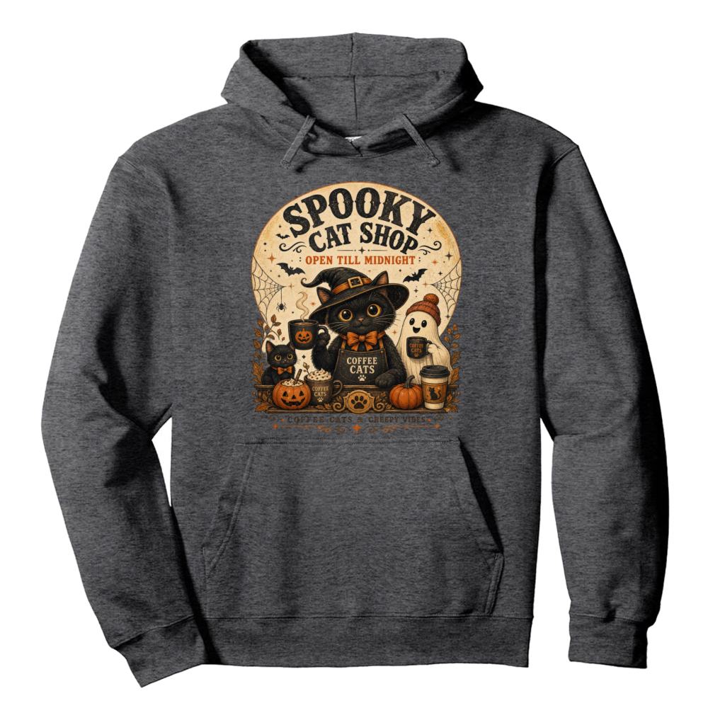 Spooky Cat Shop Vintage Black Cat Hoodie