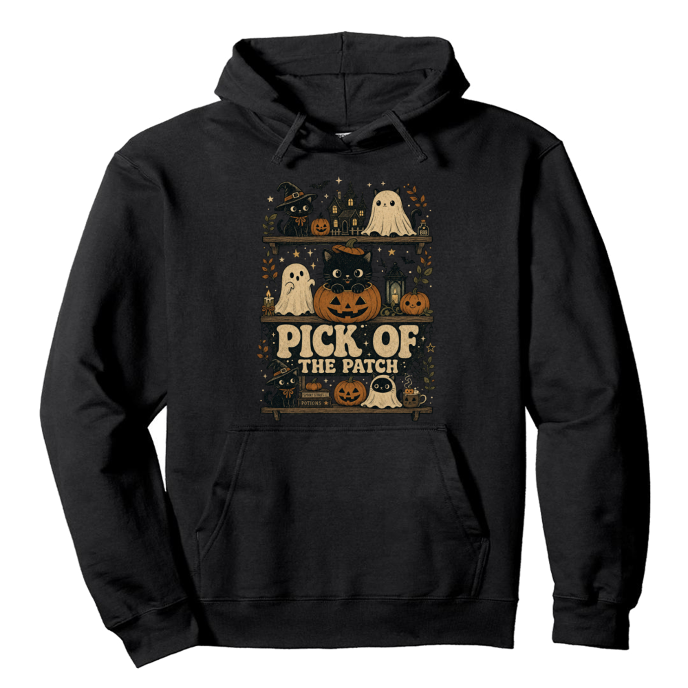 Pick of the Patch Vintage Black Cat Hoodie