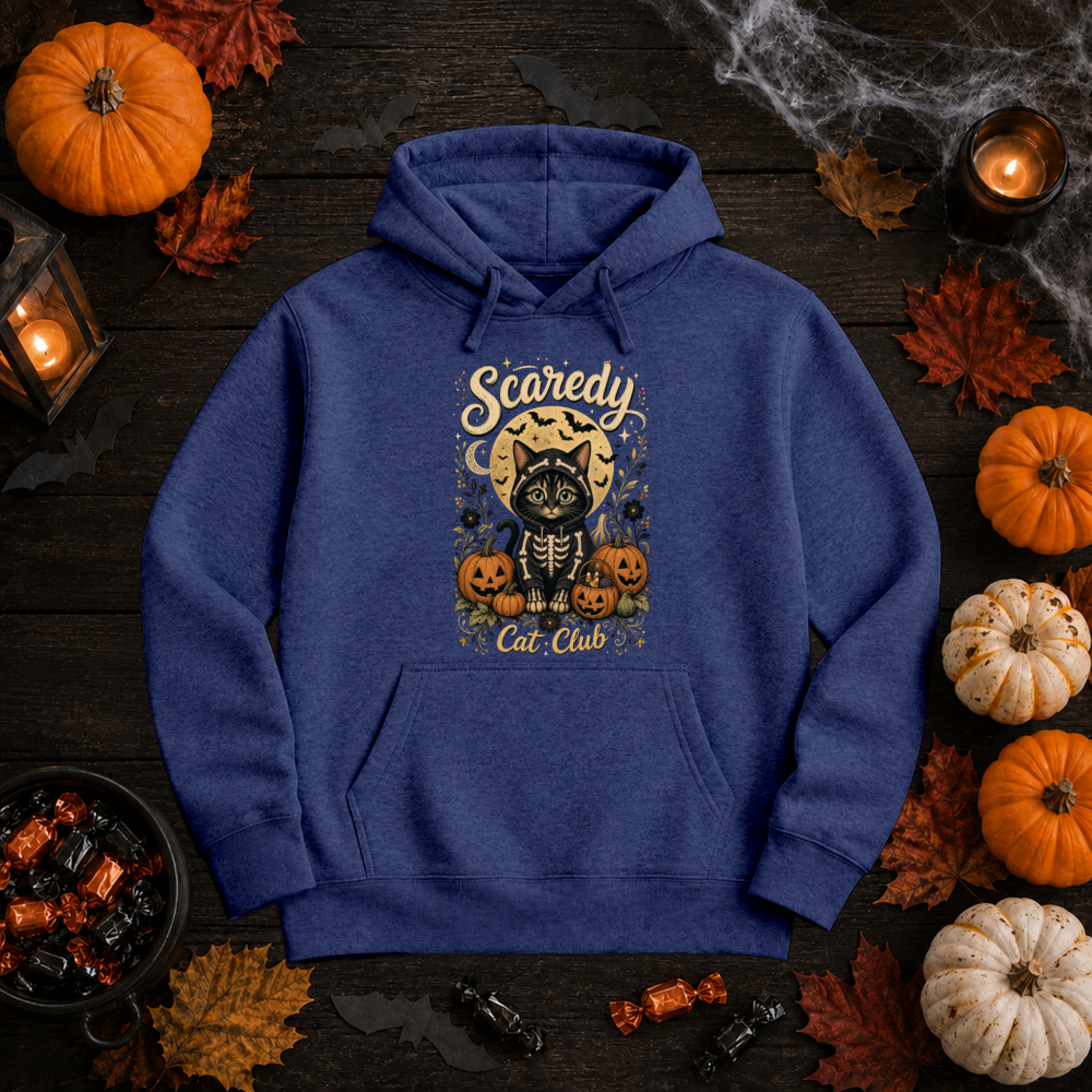Scaredy Cat Club Vintage Skeleton Cat Hoodie