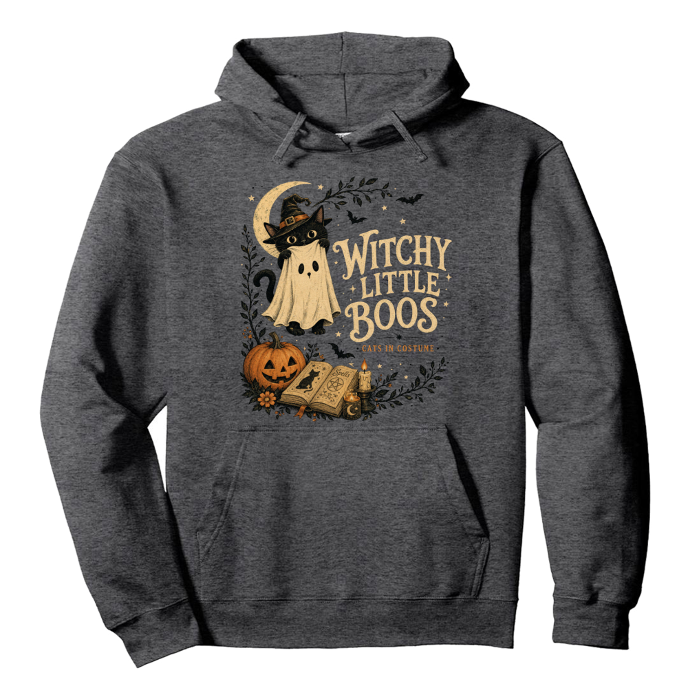 Witchy Little Boos Vintage Cat Hoodie