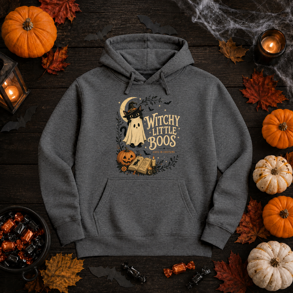 Witchy Little Boos Vintage Cat Hoodie