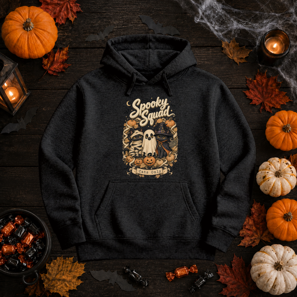 Spooky Squad Cats Only Vintage Cat Trio Hoodie